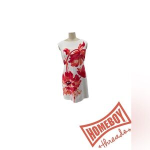 Ralph Lauren Red and White Floral Mini Dress